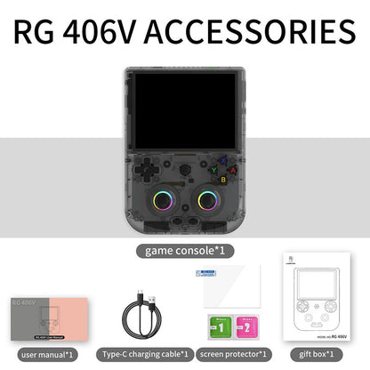 Consola portátil de juegos retro ANBERNIC RG 406V pantalla multitáctil IPS de 4" Android 13, 256GB color negro