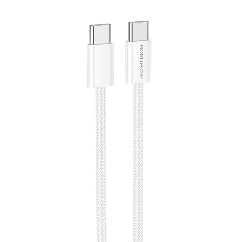Cable de datos y carga rápida Borofone BX103 60W USB tipo C a USB tipo C Largo:1m color blanco