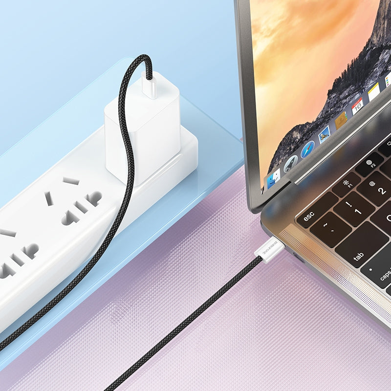 Cable de datos y carga rápida Borofone BX103 60W USB tipo C a USB tipo C Largo:1m color blanco